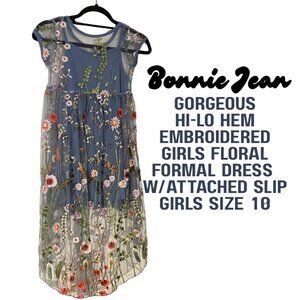 Bonnie Jean Fairycore Embroidered Floral Dress Girls Size 10